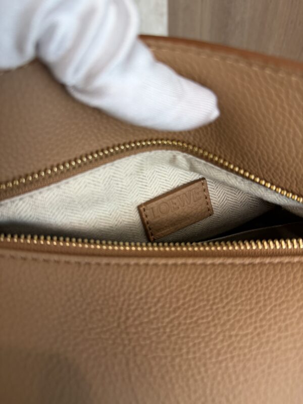 Loewe Small Puzzle Edge Bag in Soft Grained Calfskin Toffee