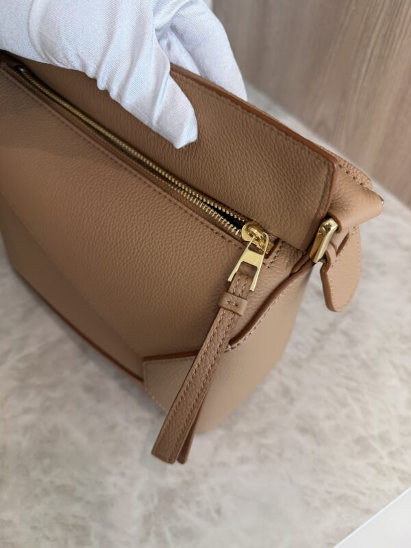Loewe Small Puzzle Edge Bag in Soft Grained Calfskin Toffee