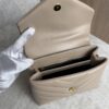 Saint Laurent (YSL) Calfskin Y Quilted Monogram Toy Loulou Satchel Beige and Gold hardware