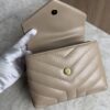 Saint Laurent (YSL) Calfskin Y Quilted Monogram Toy Loulou Satchel Beige and Gold hardware