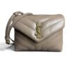 Saint Laurent (YSL) Calfskin Y Quilted Monogram Toy Loulou Satchel Beige and Gold hardware