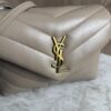Saint Laurent (YSL) Calfskin Y Quilted Monogram Toy Loulou Satchel Beige and Gold hardware