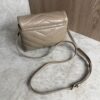 Saint Laurent (YSL) Calfskin Y Quilted Monogram Toy Loulou Satchel Beige and Gold hardware