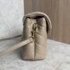 Saint Laurent (YSL) Calfskin Y Quilted Monogram Toy Loulou Satchel Beige and Gold hardware