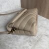 Saint Laurent (YSL) Calfskin Y Quilted Monogram Toy Loulou Satchel Beige and Gold hardware