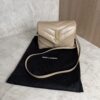 Saint Laurent (YSL) Calfskin Y Quilted Monogram Toy Loulou Satchel Beige and Gold hardware