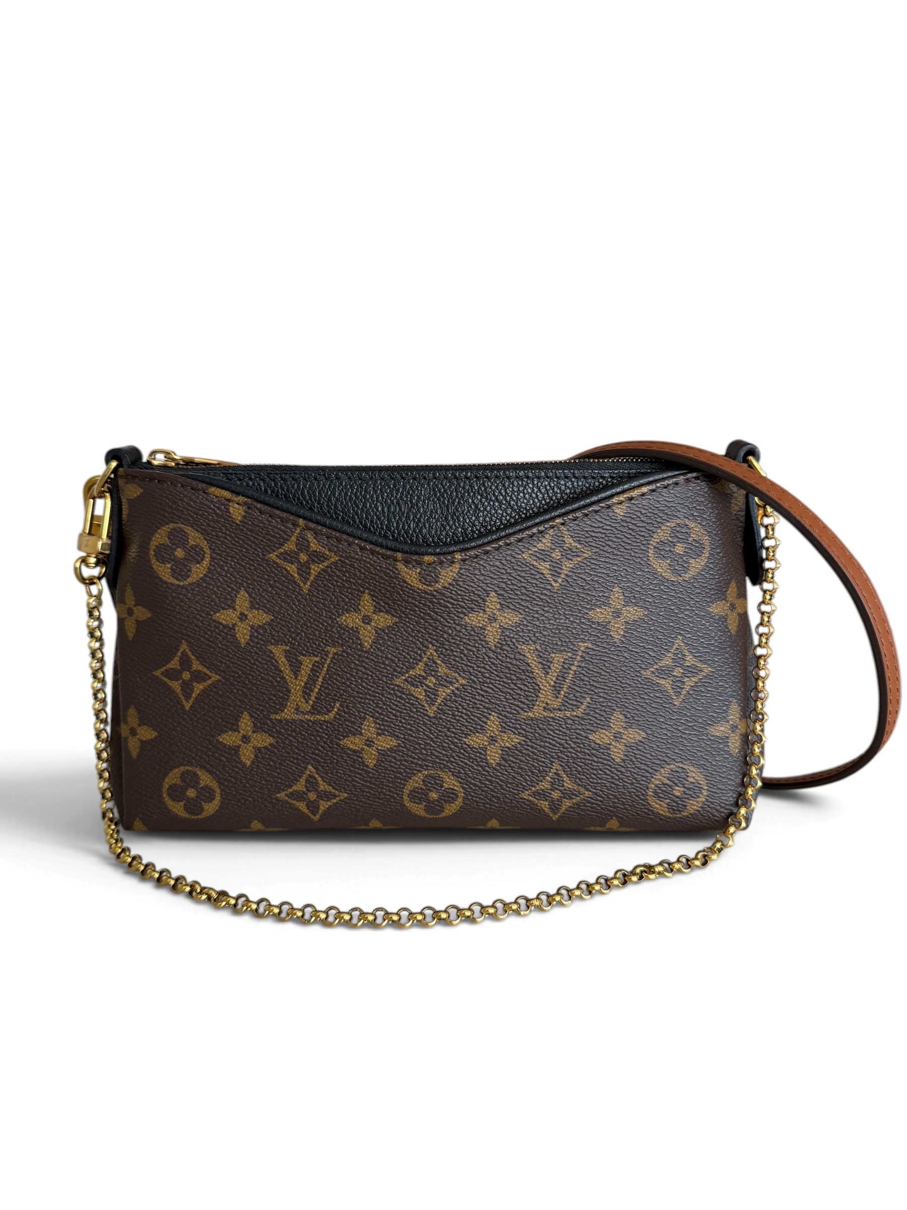 Louis Vuitton Monogram Pallas Clutch Black