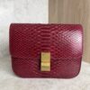 Celine Red/Black Python Medium Classic Box Shoulder Bag
