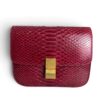 Celine Red/Black Python Medium Classic Box Shoulder Bag