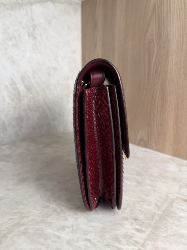 Celine Red/Black Python Medium Classic Box Shoulder Bag