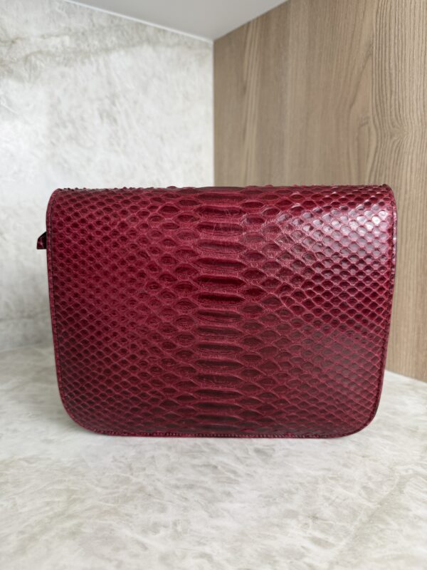 Celine Red/Black Python Medium Classic Box Shoulder Bag