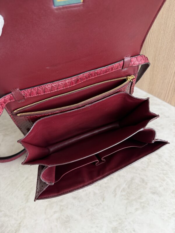 Celine Red/Black Python Medium Classic Box Shoulder Bag