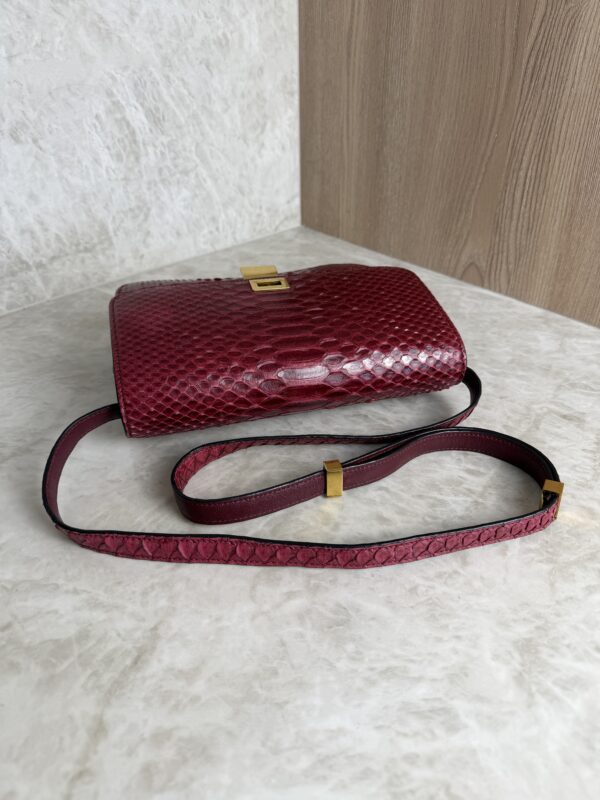 Celine Red/Black Python Medium Classic Box Shoulder Bag