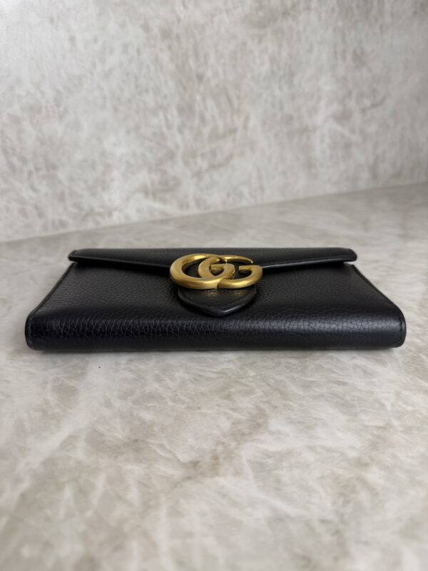 Gucci Textured Calfskin Torchon GG Broadway Envelope Clutch Black