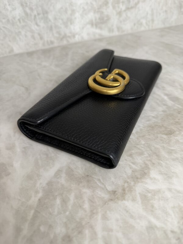 Gucci Textured Calfskin Torchon GG Broadway Envelope Clutch Black