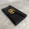 Gucci Textured Calfskin Torchon GG Broadway Envelope Clutch Black
