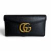 Gucci Textured Calfskin Torchon GG Broadway Envelope Clutch Black