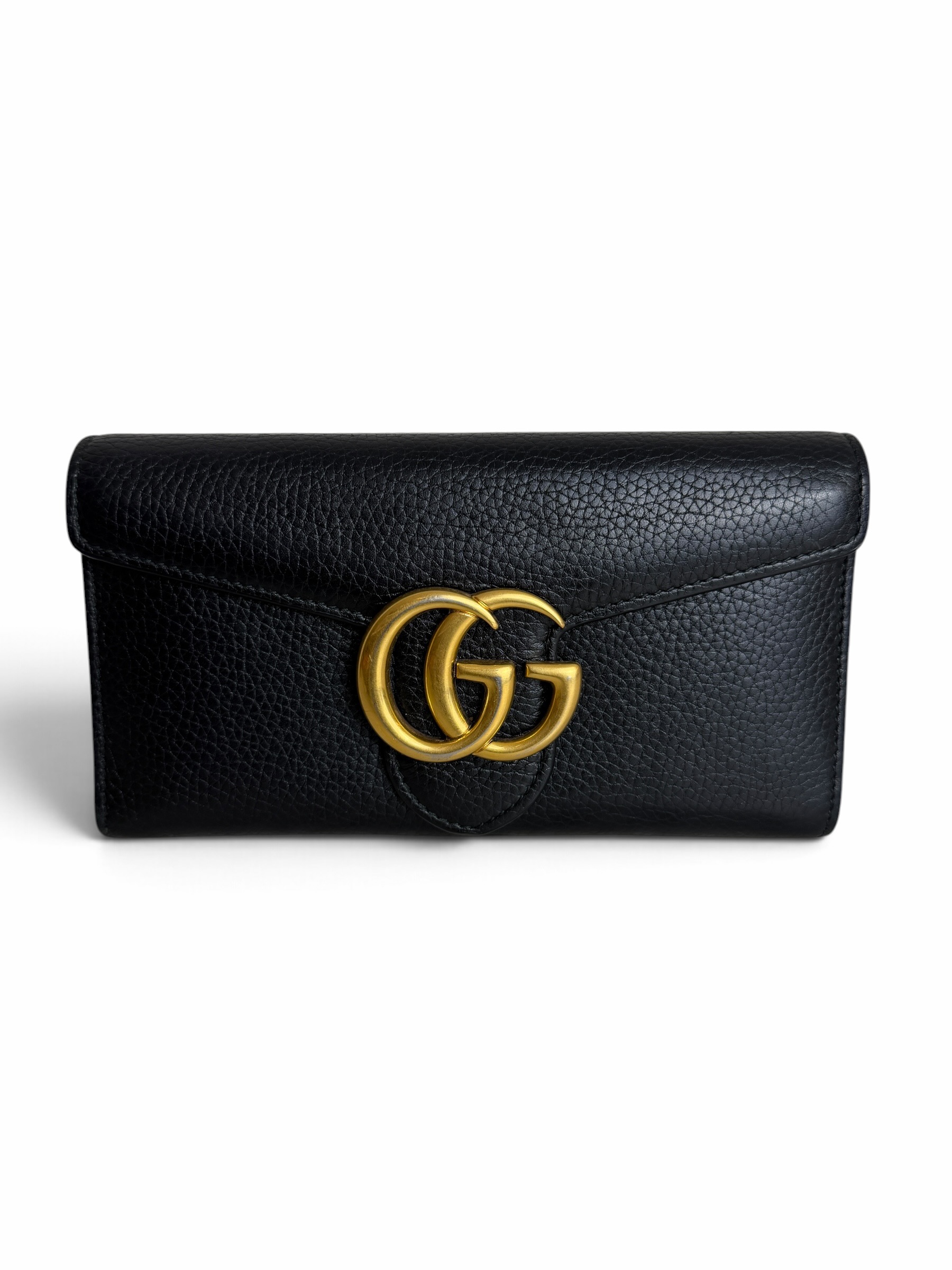 Gucci Textured Calfskin Torchon GG Broadway Envelope Clutch Black