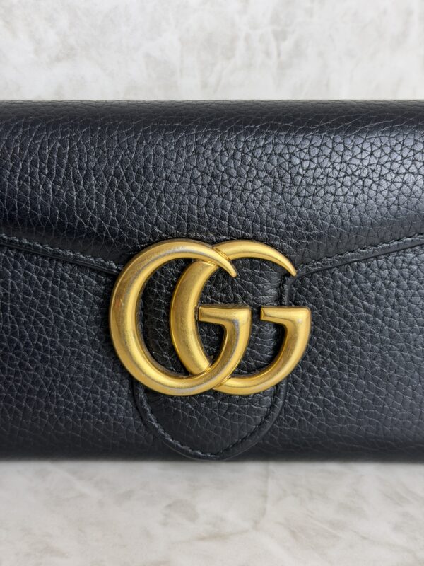 Gucci Textured Calfskin Torchon GG Broadway Envelope Clutch Black