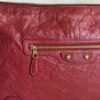 Balenciaga Agneau Classic Hardware Small Pouch Red