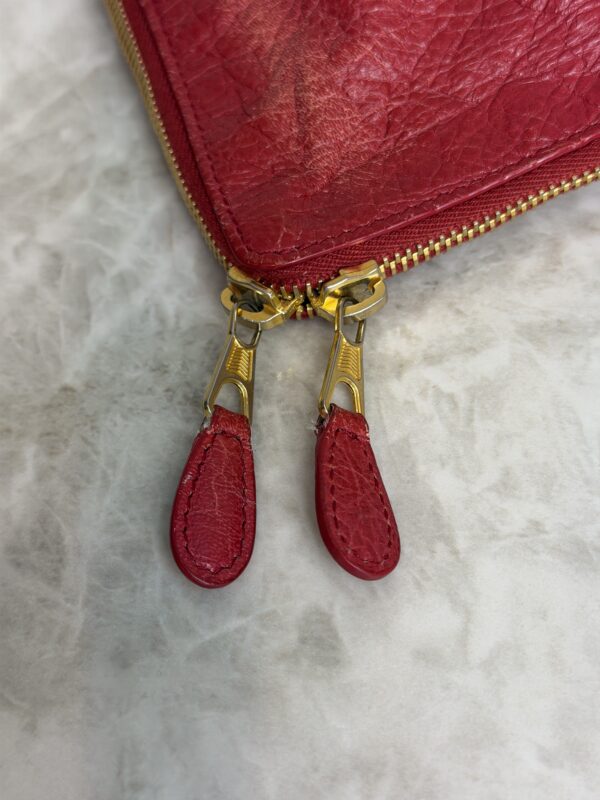 Balenciaga Agneau Classic Hardware Small Pouch Red