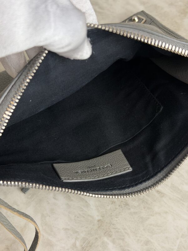Balenciaga Agneau Classic Hardware Small Pouch Grey