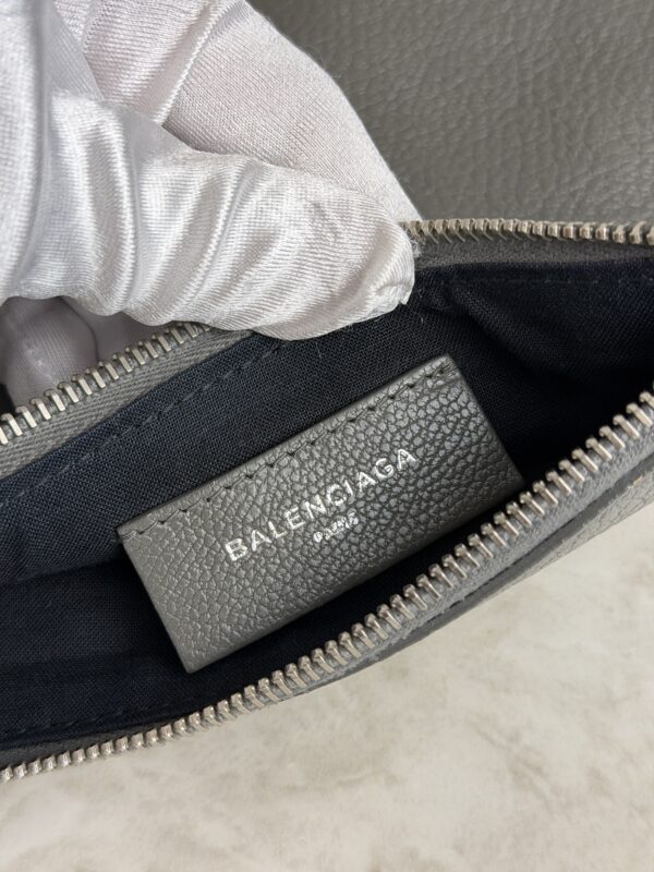 Balenciaga Agneau Classic Hardware Small Pouch Grey