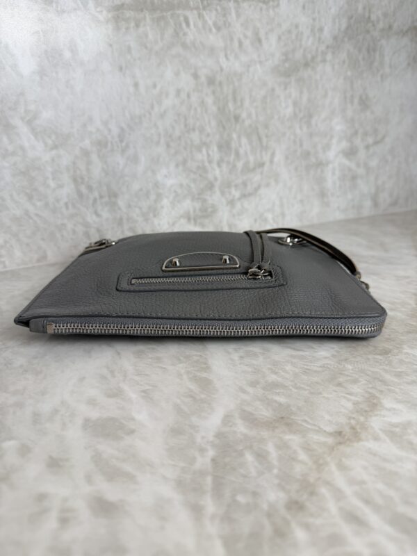 Balenciaga Agneau Classic Hardware Small Pouch Grey