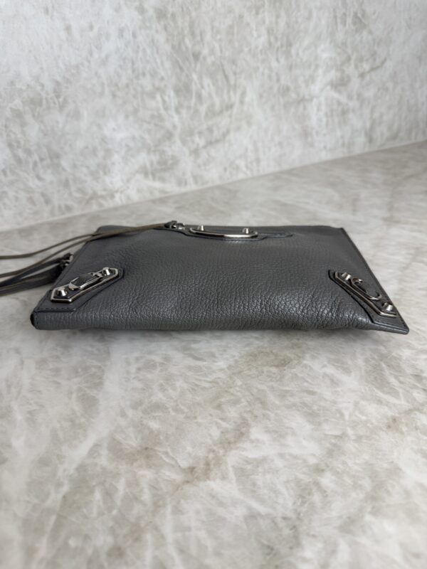 Balenciaga Agneau Classic Hardware Small Pouch Grey
