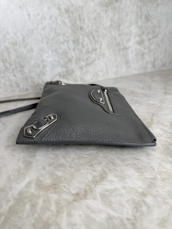 Balenciaga Agneau Classic Hardware Small Pouch Grey