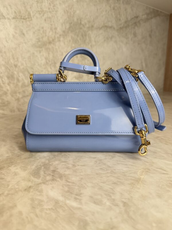 Dolce and Gabbana Mini Sicily Elongated Top-Handle Bag Patent