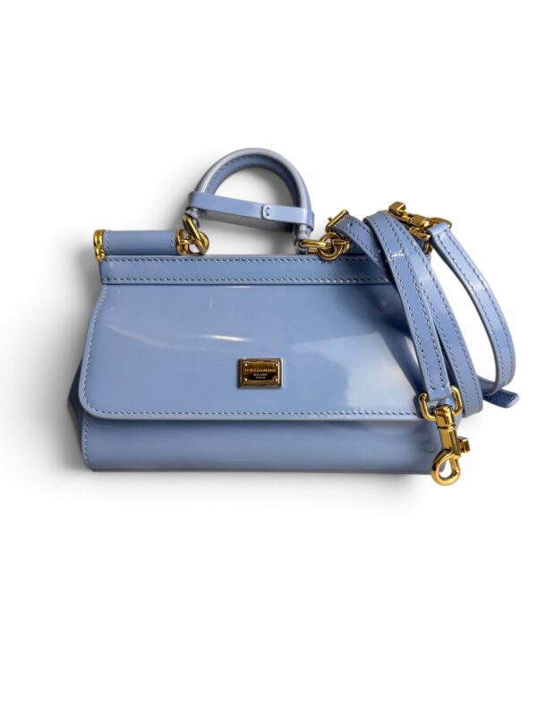 Dolce and Gabbana Mini Sicily Elongated Top-Handle Bag Patent