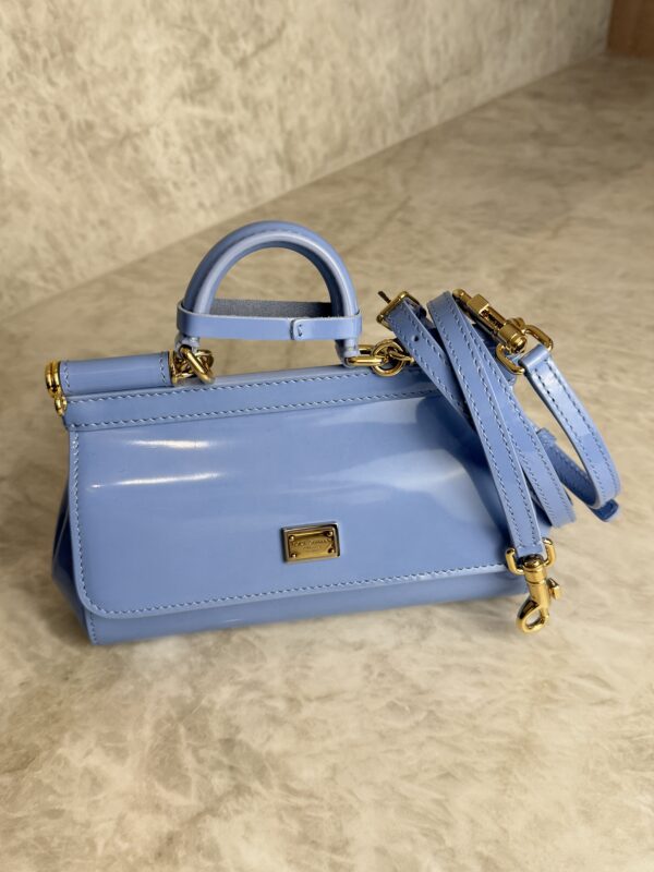 Dolce and Gabbana Mini Sicily Elongated Top-Handle Bag Patent