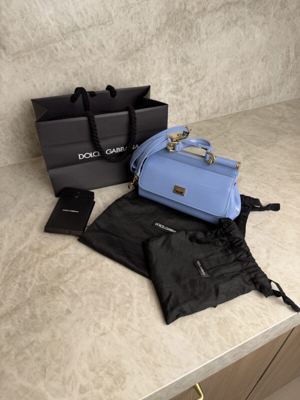 Dolce and Gabbana Mini Sicily Elongated Top-Handle Bag Patent