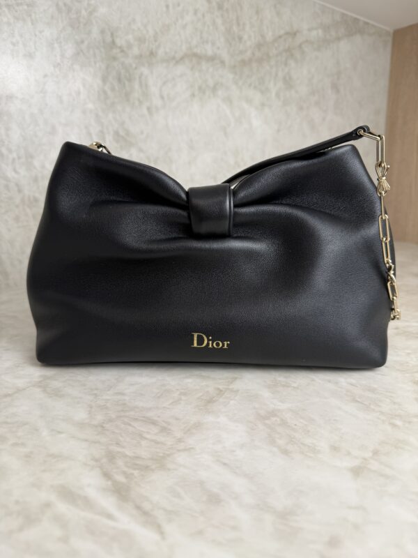 Christian Dior Lambskin Small Bow Bag Black