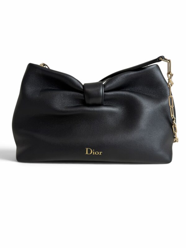 Christian Dior Lambskin Small Bow Bag Black