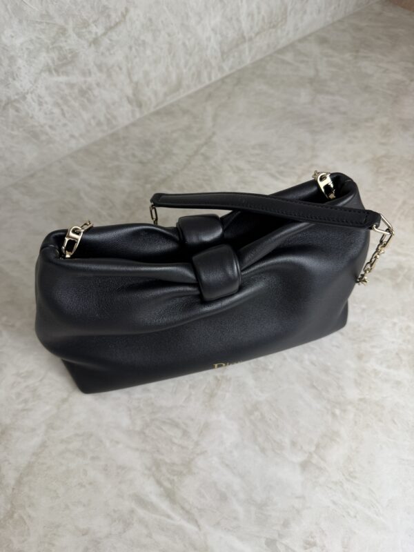 Christian Dior Lambskin Small Bow Bag Black