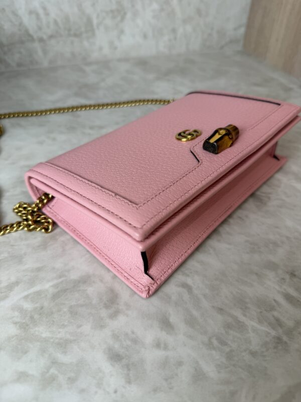 Gucci Diana Mini With Bamboo Wallet on Chain Pink