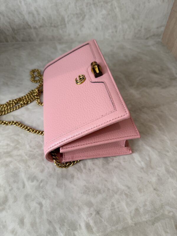 Gucci Diana Mini With Bamboo Wallet on Chain Pink