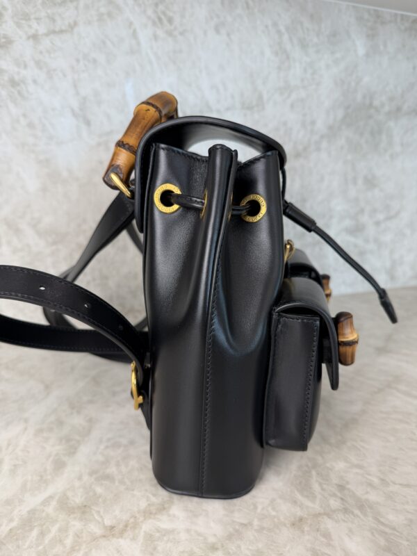Gucci Calfskin Bamboo Backpack Black