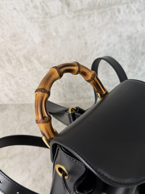 Gucci Calfskin Bamboo Backpack Black
