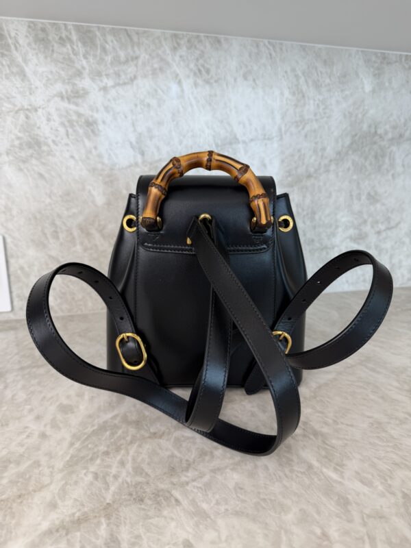 Gucci Calfskin Bamboo Backpack Black