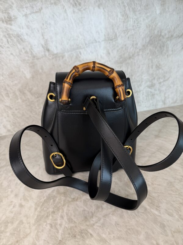 Gucci Calfskin Bamboo Backpack Black