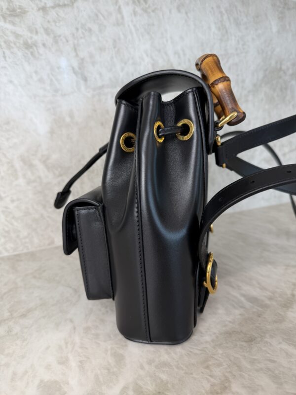 Gucci Calfskin Bamboo Backpack Black