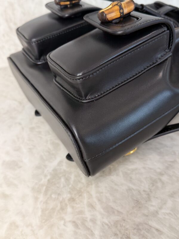 Gucci Calfskin Bamboo Backpack Black