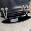 Saint Laurent (YSL) Calfskin Y Quilted Monogram Medium Loulou Chain Satchel Black and Silver Hardware