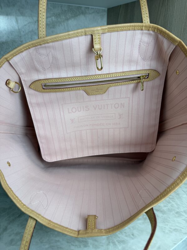 Louis Vuitton Damier Azur Neverfull MM Rose Ballerine