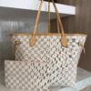 Louis Vuitton Damier Azur Neverfull MM Rose Ballerine