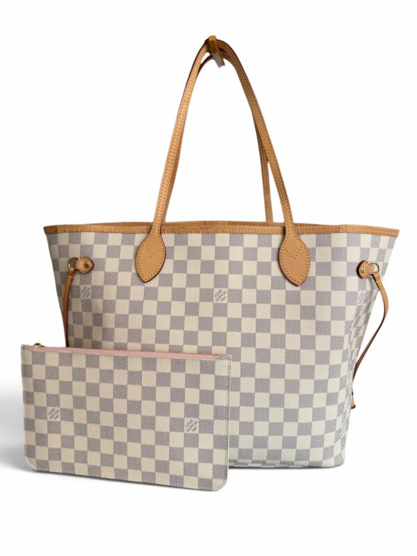 Louis Vuitton Damier Azur Neverfull MM Rose Ballerine