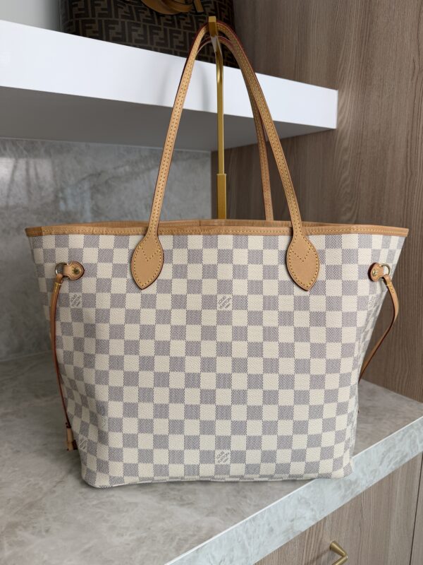 Louis Vuitton Damier Azur Neverfull MM Rose Ballerine